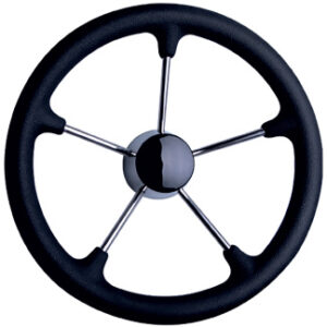 STEERING WHEEL STAINLESS STEEL WITH BLACK FOAM