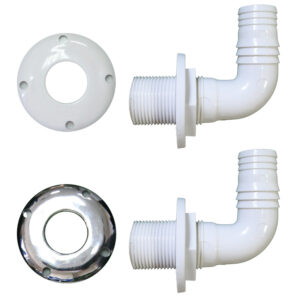 THRU-HULLS ELBOW 90 Degree with HOSE BARB and SCREW FLANGE