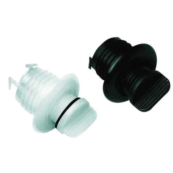 DRAIN SOCKET WITH CAPTIVE PLUG ROUND