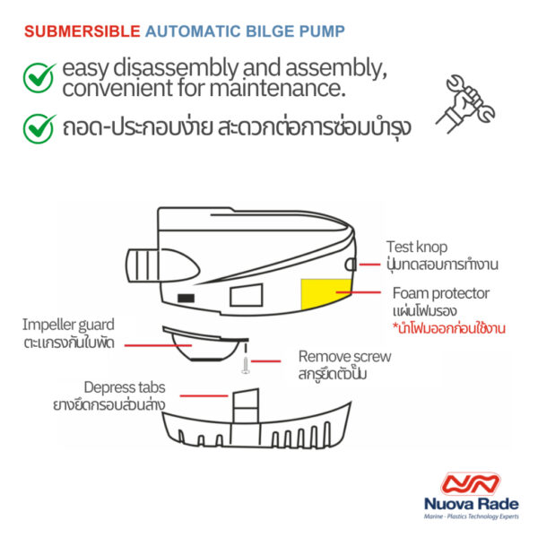 Submersible automatic bilge pump info